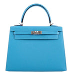 Hermes Kelly 25 Sellier Bleu du Nord Epsom leather Palladium Hardware - 2019, D