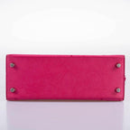 Hermes Kelly 25 Sellier Rose Tyrien Ostrich with Palladium Hardware - 2019, D