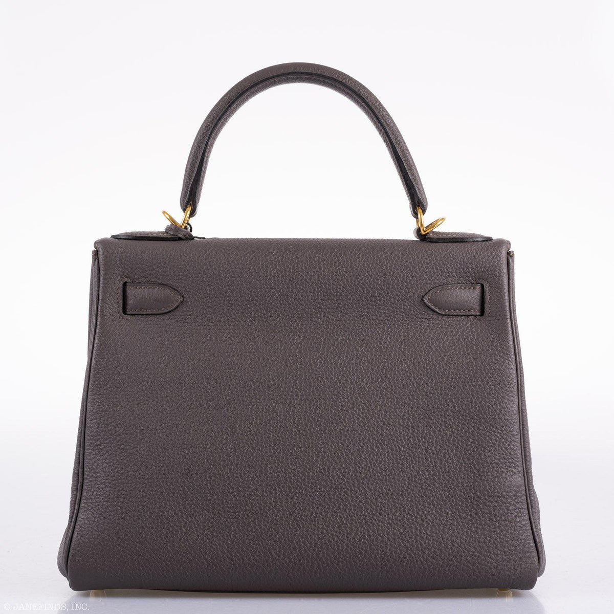 Hermes Kelly 28 Retourne Etain Togo Leather Gold Hardware