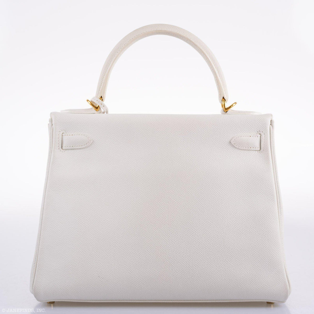 Hermes Kelly 28 Retourne White Epsom with Gold Hardware - 2010, N Square