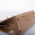 Hermes Kelly 28 Sellier Ficelle Alligator with Gold Hardware - 1994, X Circle