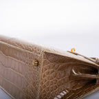 Hermes Kelly 28 Sellier Ficelle Alligator with Gold Hardware - 1994, X Circle