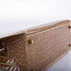 Hermes Kelly 28 Sellier Ficelle Alligator with Gold Hardware - 1994, X Circle