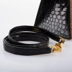 Hermes Kelly 28 Sellier Miel, Graphite & Black Alligator with Gold Hardware - 1995, Y Circle