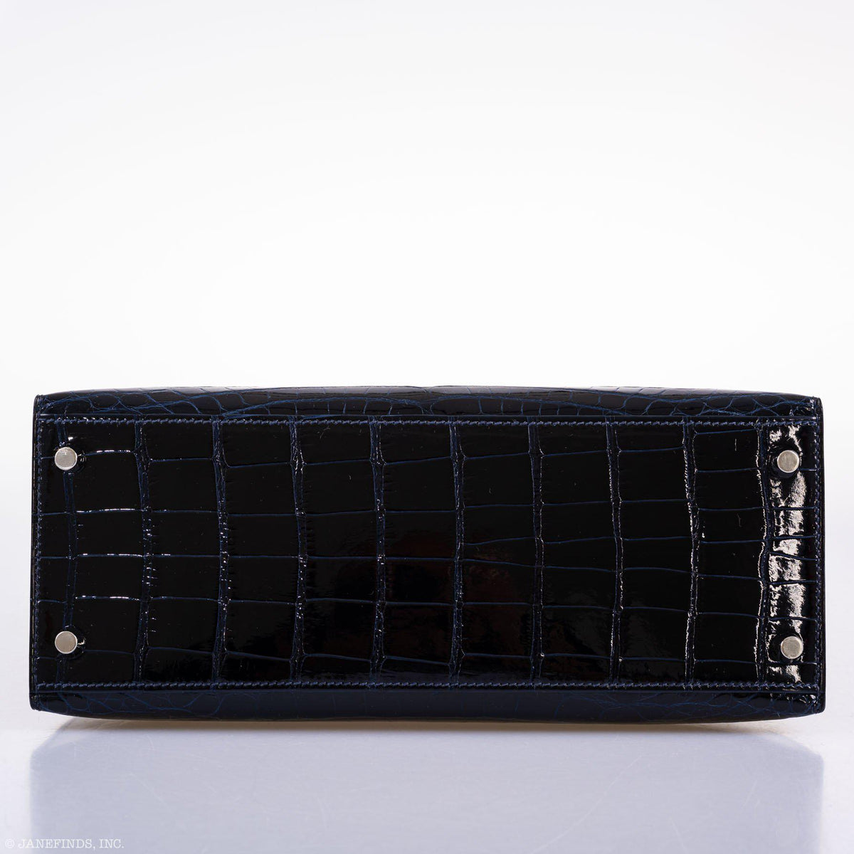 Hermes Kelly 28 Sellier Verso Blue Marine Nilo Crocodile & Rose Scheherazade Palladium Hardware - 2019, D