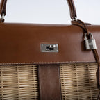 Hermes Kelly 35 Picnic, Wicker & Barenia leather Palladium Hardware - 2018, C