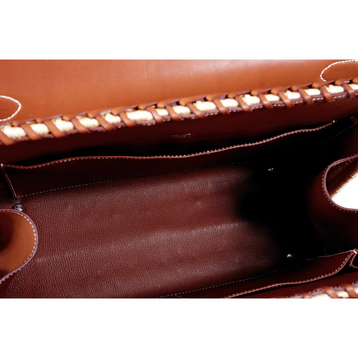 Hermes Kelly 35 Picnic, Wicker & Barenia leather Palladium Hardware - 2018, C