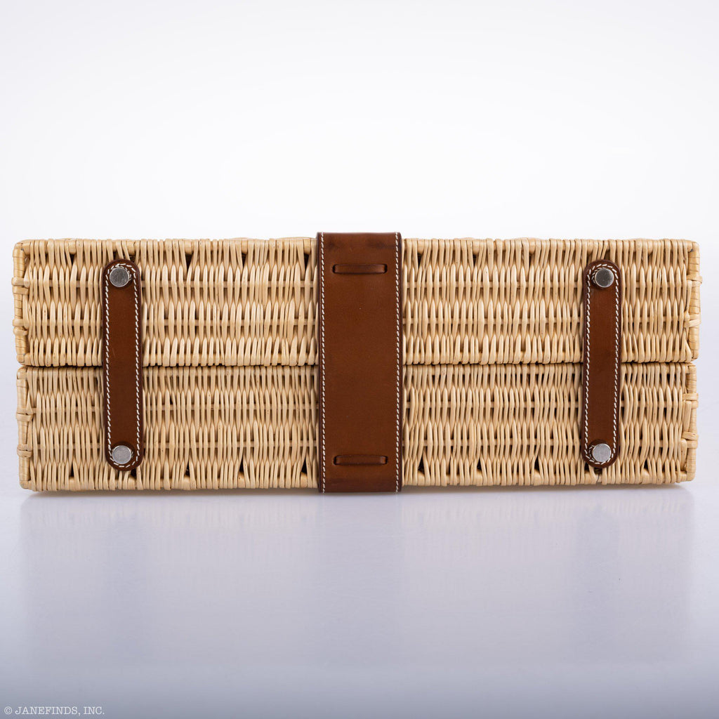 Hermes Kelly 35 Picnic, Wicker & Barenia leather Palladium Hardware - 2018, C