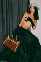 Hermes Kelly 35 Retourne Teddy Shearling & Ebene Barenia Palladium Hardware