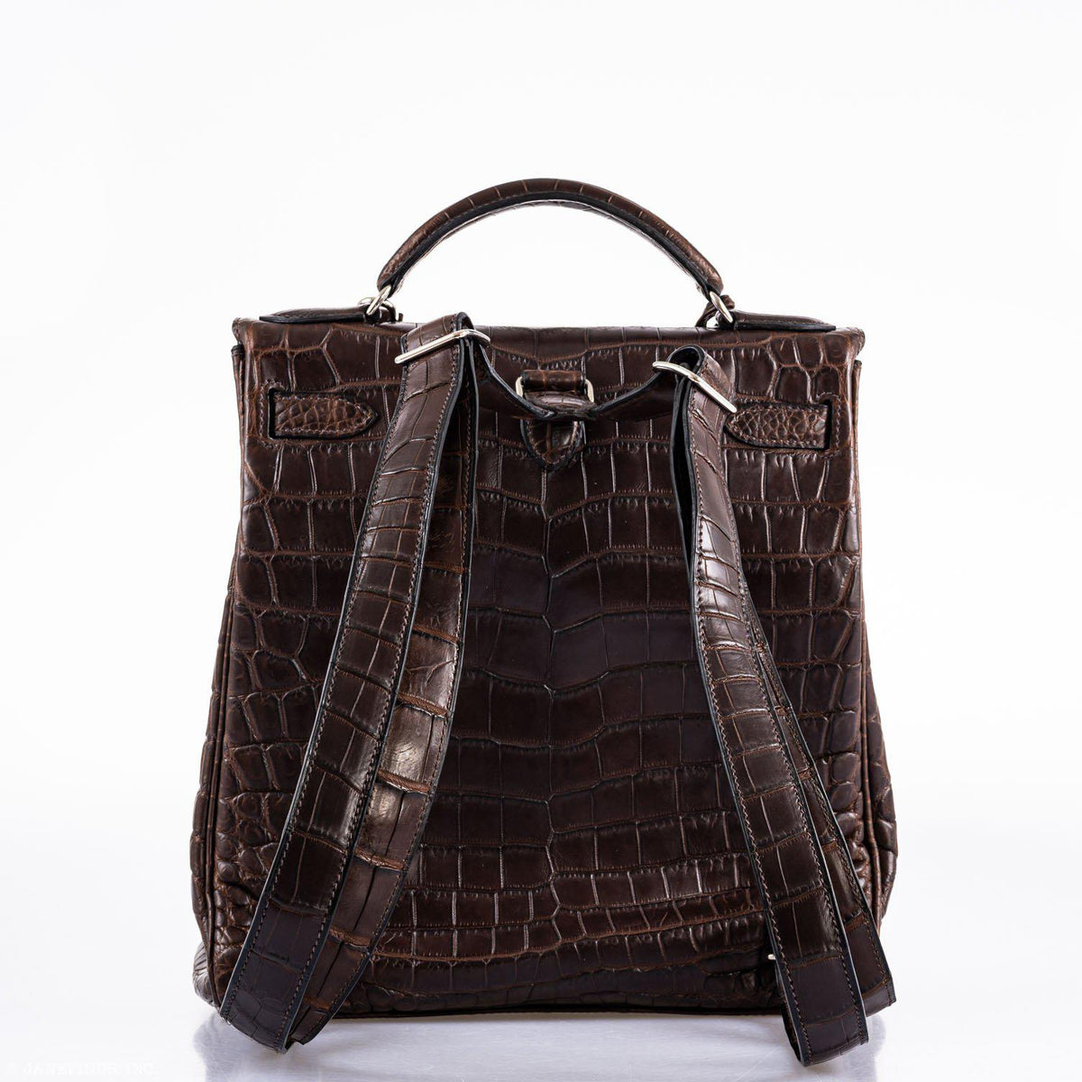 Hermes Kelly Ado 27 Matte Havane Nilo Crocodile with Palladium Hardware - 2001, E Square