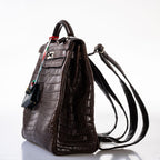 Hermes Kelly Ado 27 Matte Havane Nilo Crocodile with Palladium Hardware - 2001, E Square