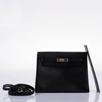 Hermes Kelly Danse II Black Swift with Palladium Hardware - 2020, Y