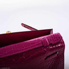 Hermes Kelly Mini Pochette Rose Scheherazade Shiny Alligator Gold Hardware - 2019, D