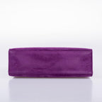 Hermes Kelly Pochette Violet Veau Doblis Suede Palladium Hardware - 2006, J Square