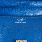 Hermes Kelly Quelle Idole Doll Bag Blue Gulliver Leather Palladium Hardware