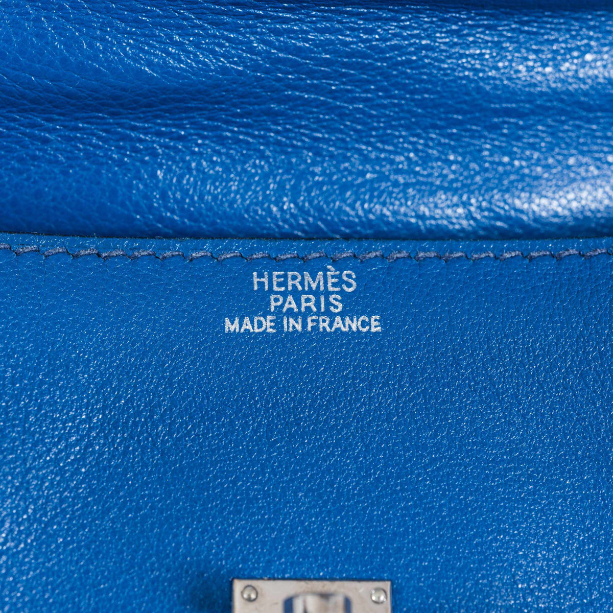 Hermes Kelly Quelle Idole Doll Bag Blue Gulliver Leather Palladium Hardware