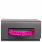 Hermes Minaudière 18 petit h Graphite, Fuchsia, Poussiere Porosus Crocodile & Calf Gold Hardware - 2019