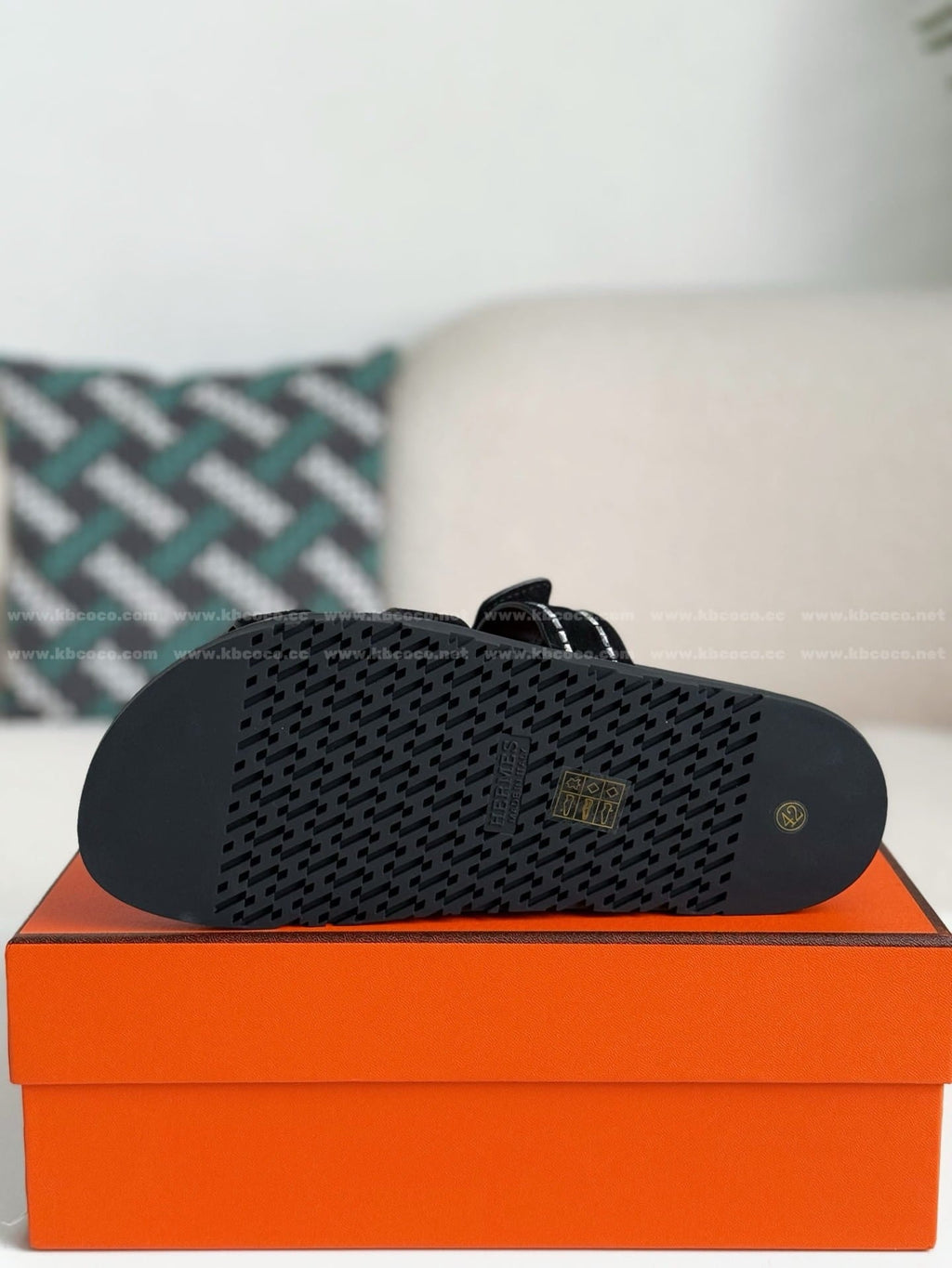 Hermès Noir Black Chypre Sandals