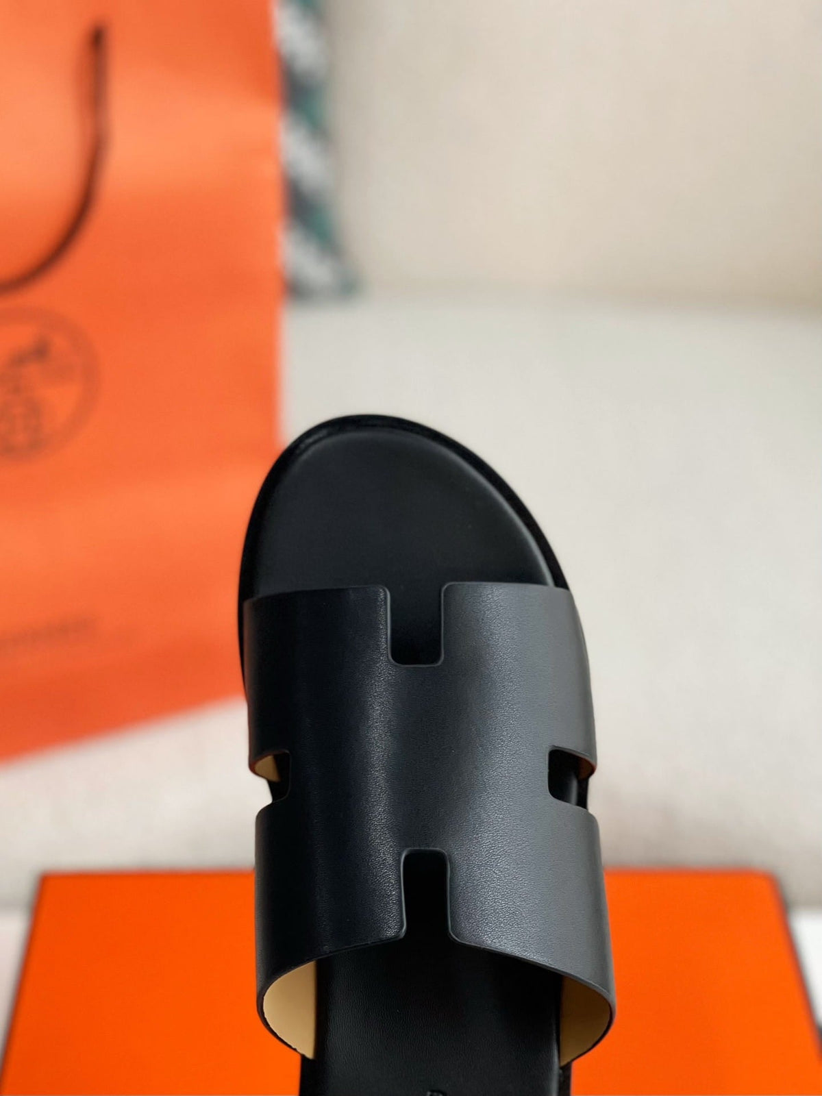 Hermès Noir Black Izmir Sandals