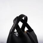 Hermes Picotin Lock Touch 18 PM Black Taurillon Clemence & Matte Alligator Gold Hardware