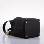 Hermes Picotin Lock Touch 18 PM Black Taurillon Clemence & Matte Alligator Gold Hardware