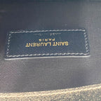 Saint Laurent Monogram Envelope Chain Wallet Metallic Silver Calfskin Leather Shoulder Bag