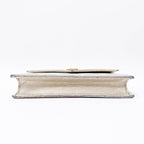 Saint Laurent Chain Wallet Monogram Envelope Metallic Calfskin Matelasse Chevron Pale Gold Leather Shoulder Bag