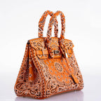 Jay Ahr Vintage 2013 Hermes Birkin 30 Orange Epsom Bandana Embroidery "Rio de Janeiro"
