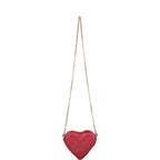 Louis Vuitton Red Lambskin Embossed Monogram Heart On Chain Crossbody