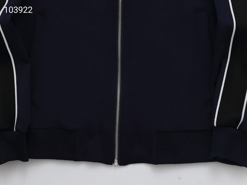 Loewe Anagram Tracksuit Set - Navy Blue Technical Knit Zip Jacket & Pants