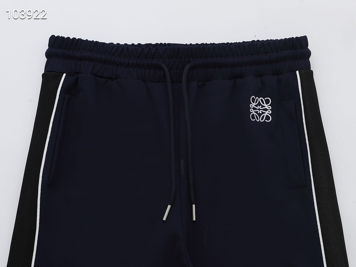 Loewe Anagram Tracksuit Set - Navy Blue Technical Knit Zip Jacket & Pants
