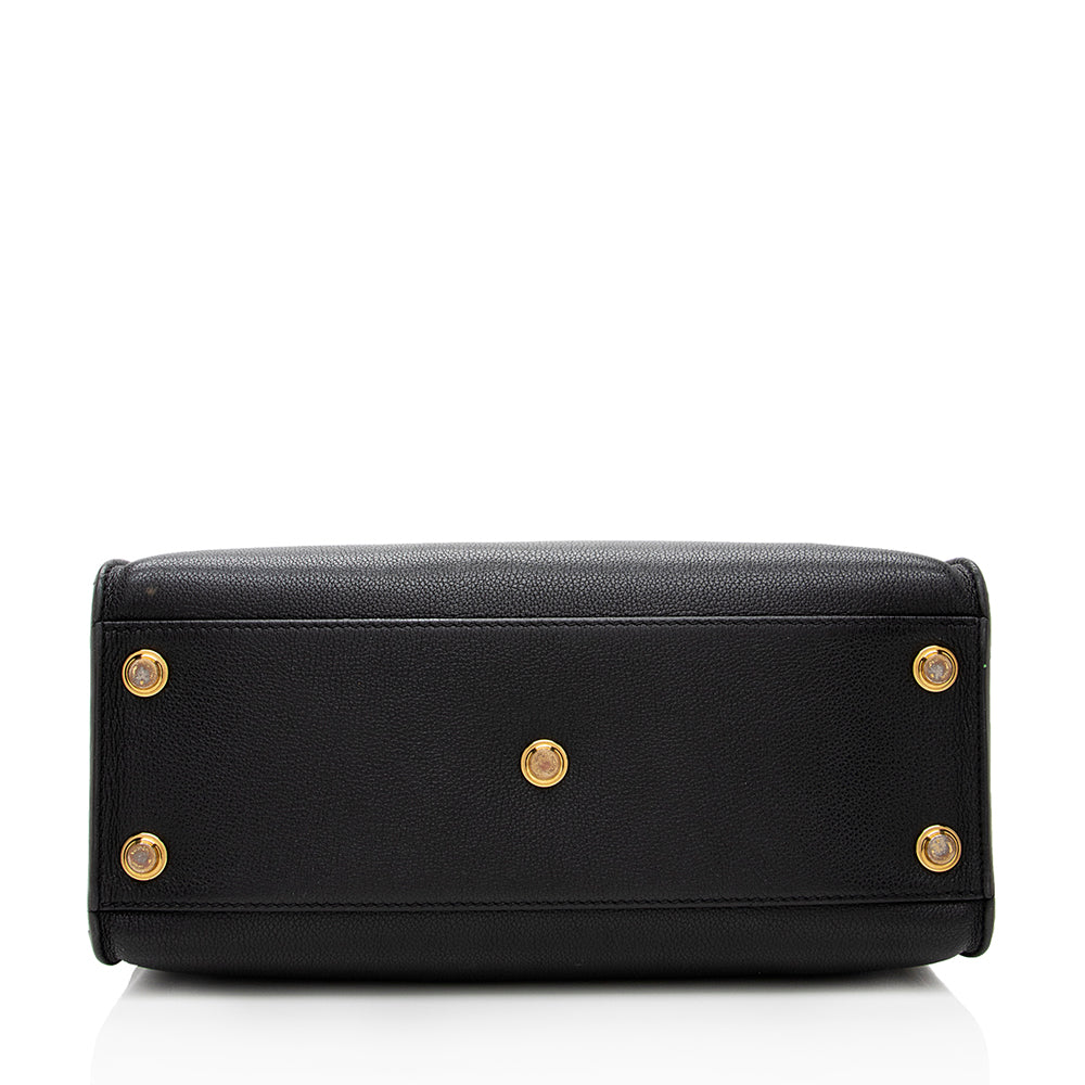 Louis Vuitton Calfskin Monogram Canvas On My Side MM Satchel (SHF-17802)