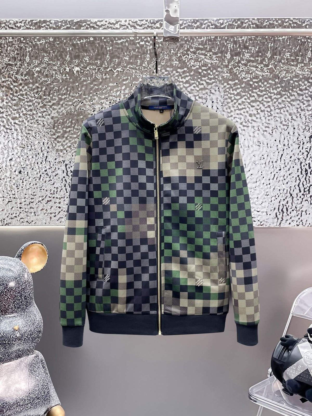 Louis Vuitton Damier Pop Technical Jersey Tracksuit Green Pixel