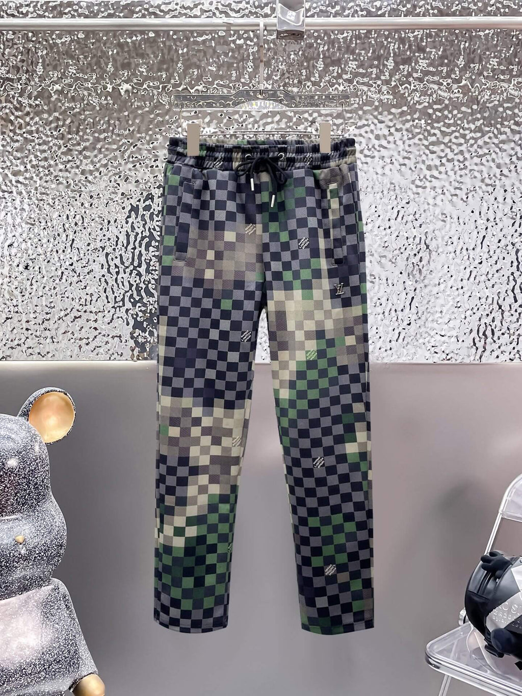 Louis Vuitton Damier Pop Technical Jersey Tracksuit Green Pixel
