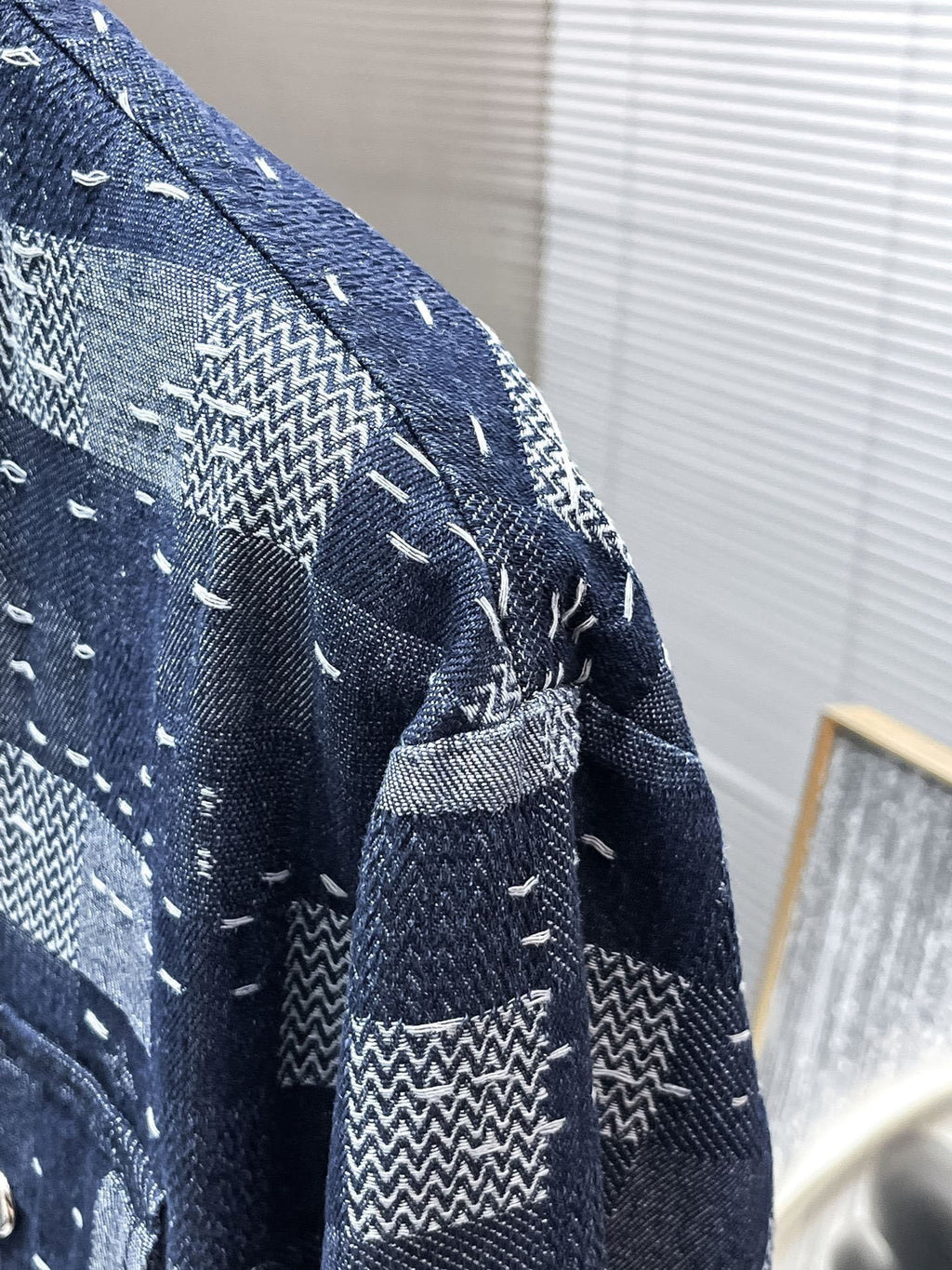 Louis Vuitton LV Damier Patchwork Denim Set - Short-Sleeved Button-Down Shirt & Shorts Co-ord Set