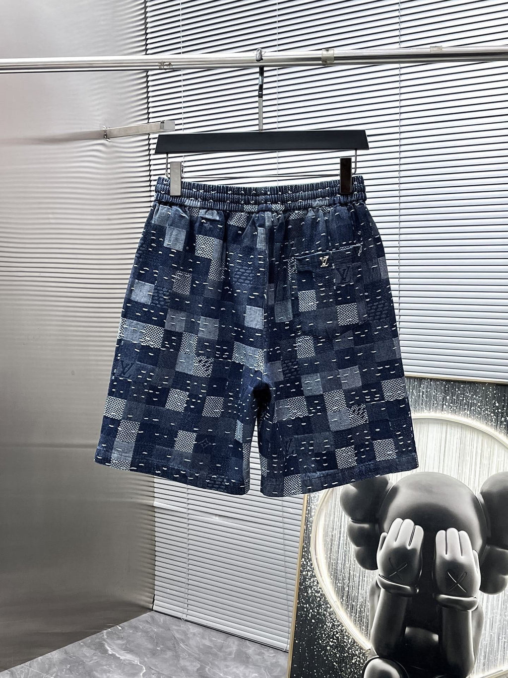 Louis Vuitton LV Damier Patchwork Denim Set - Short-Sleeved Button-Down Shirt & Shorts Co-ord Set