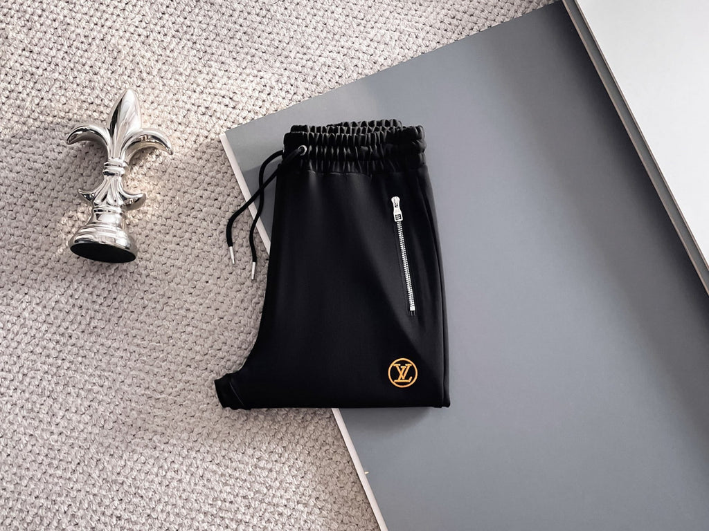 Louis Vuitton LV Embroidered Logo Tracksuit - Black & Yellow Technical Knit Jacket and Pants Set