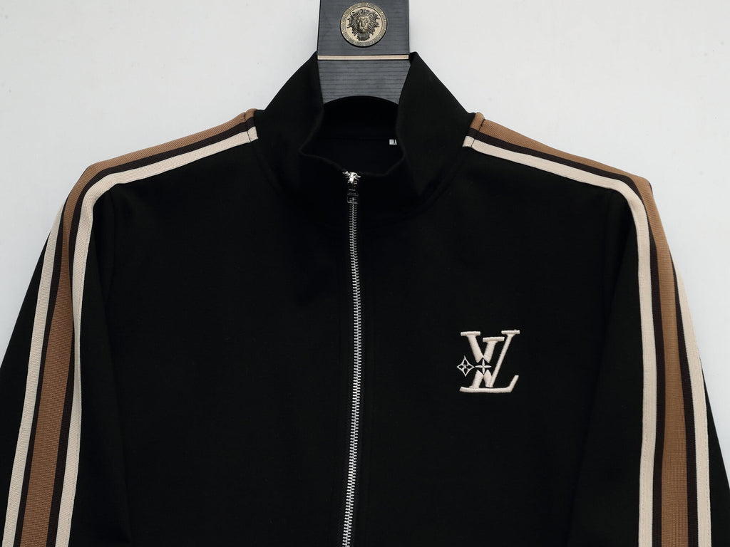 Louis Vuitton LV Embroidered Side Stripe Tracksuit Black Technical Jersey