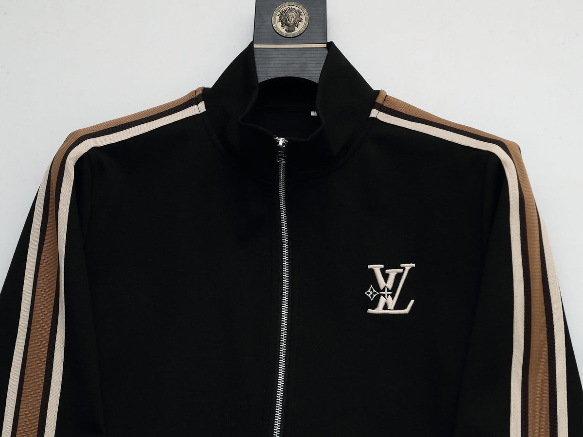 Louis Vuitton LV Embroidered Side Stripe Tracksuit Black Technical Jersey