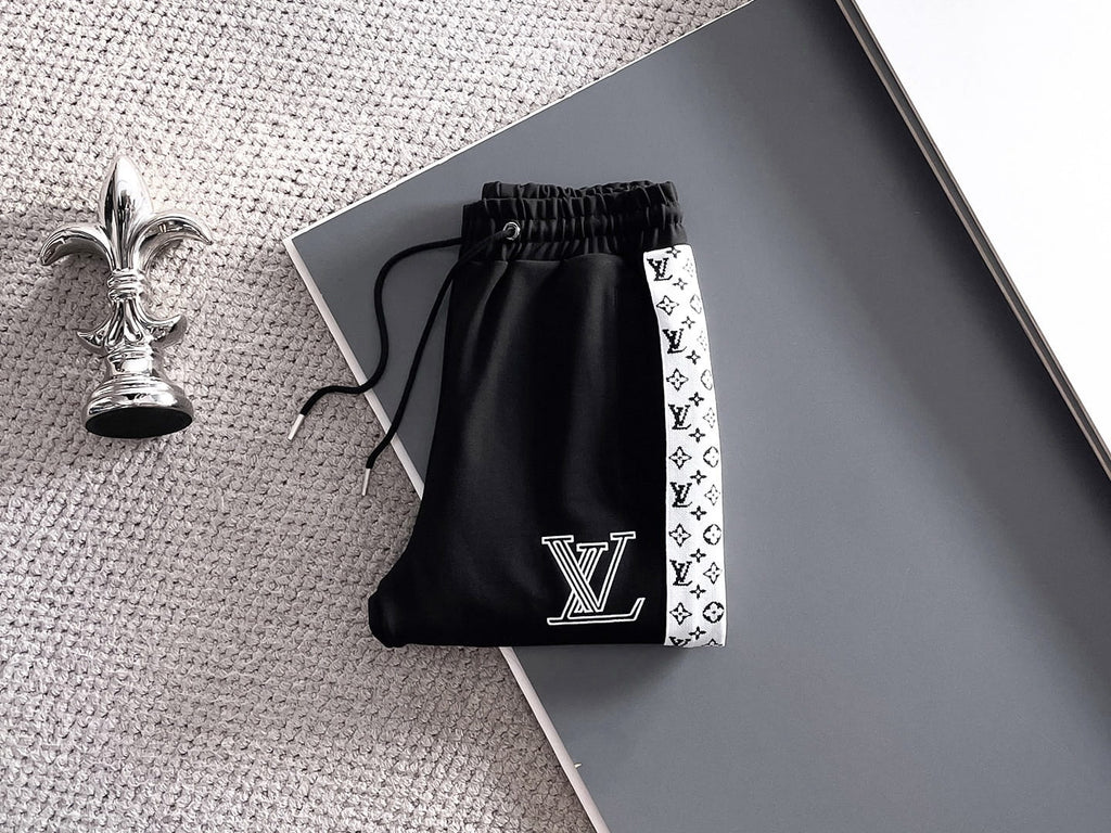 Louis Vuitton LV Graphic Stripe Tracksuit - Black & White Monogram Knit Hoodie Set
