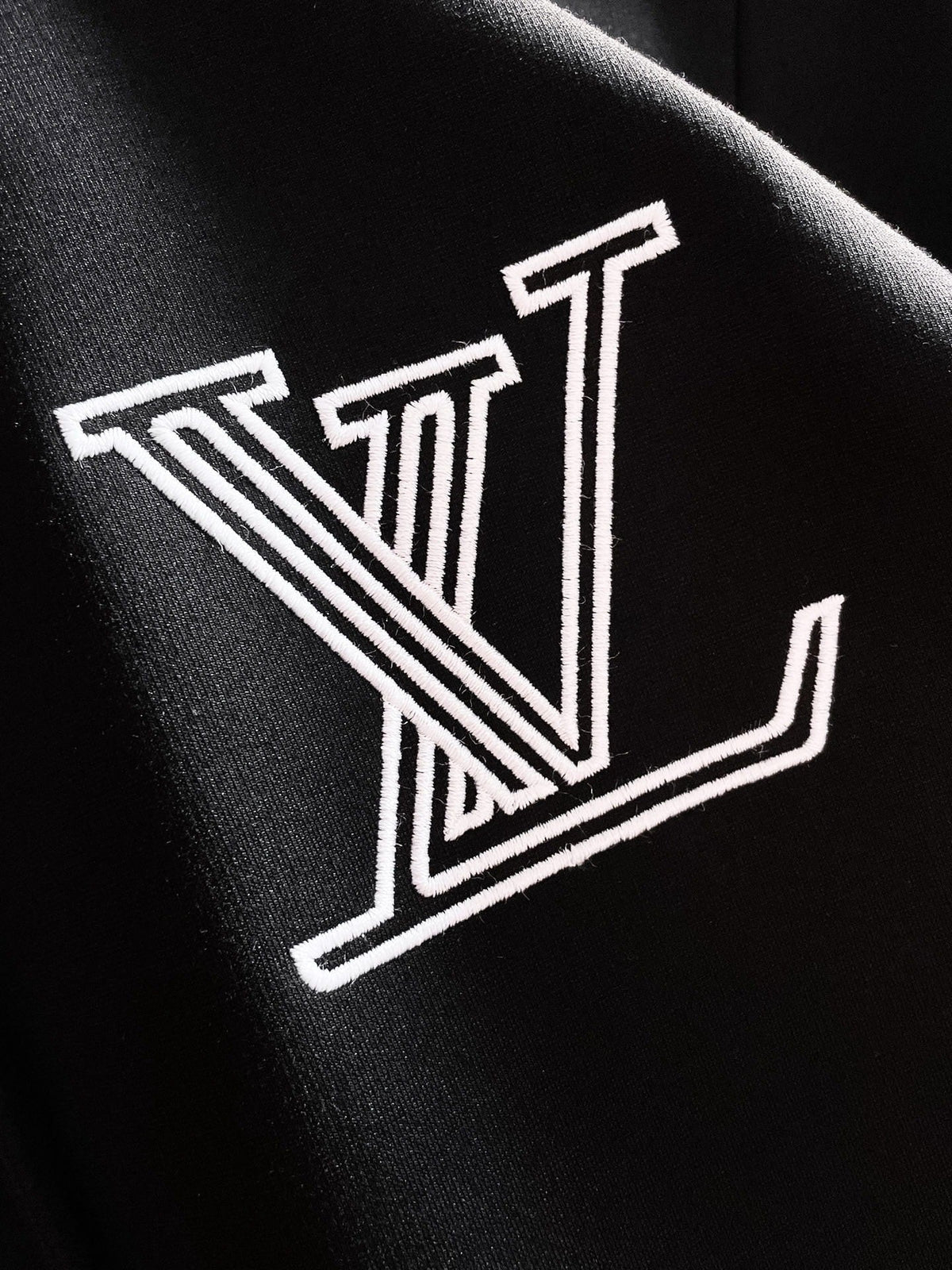Louis Vuitton LV Graphic Stripe Tracksuit - Black & White Monogram Knit Hoodie Set