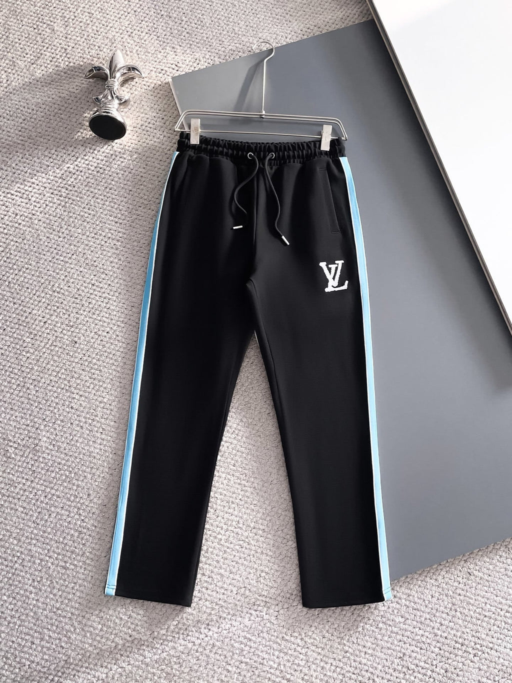 Louis Vuitton LV Men's Graphic Stripe Tracksuit - Black & Light Blue Monogram Knit Set