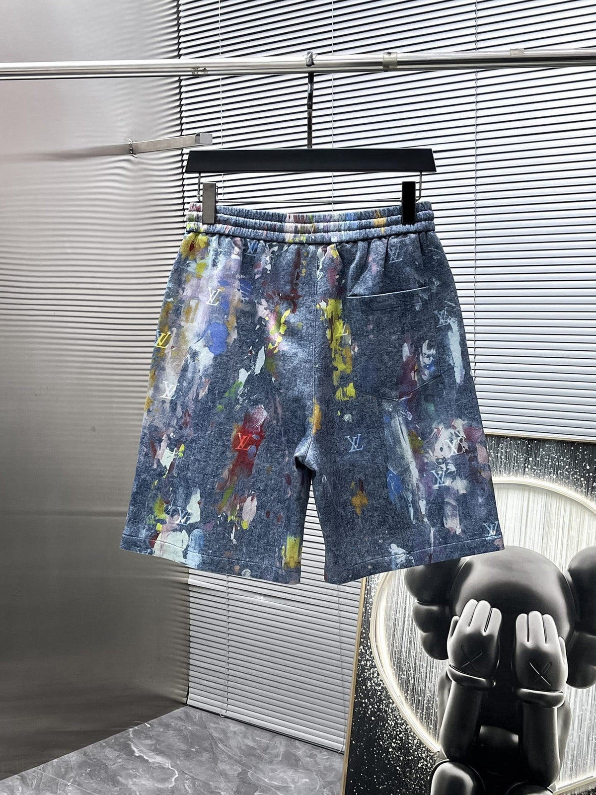 Louis Vuitton LV Monogram Paint Splatter Indigo Blue Denim Co-ord Set