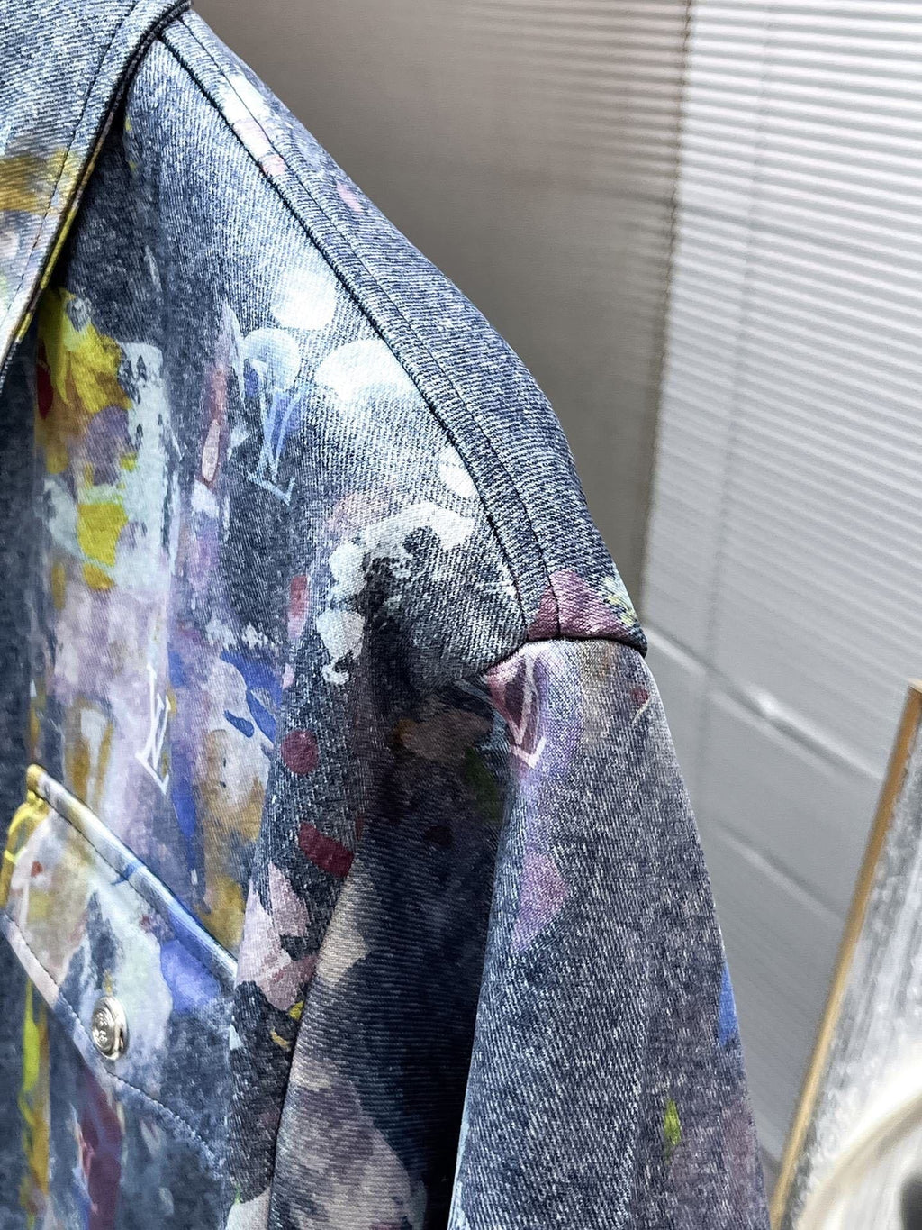 Louis Vuitton LV Monogram Paint Splatter Indigo Blue Denim Co-ord Set