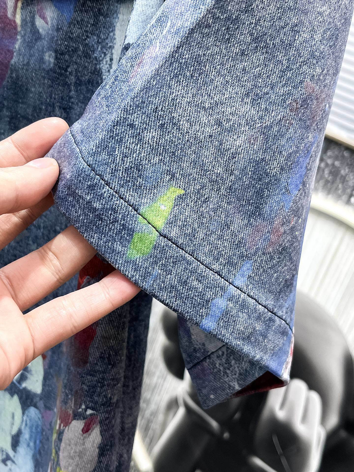 Louis Vuitton LV Monogram Paint Splatter Indigo Blue Denim Co-ord Set