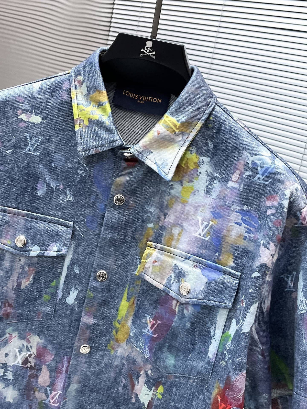 Louis Vuitton LV Monogram Paint Splatter Indigo Blue Denim Co-ord Set