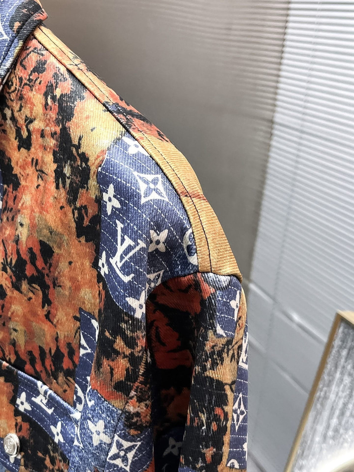 Louis Vuitton LV Monogram Tapestry Denim Short-Sleeved Shirt & Shorts Set