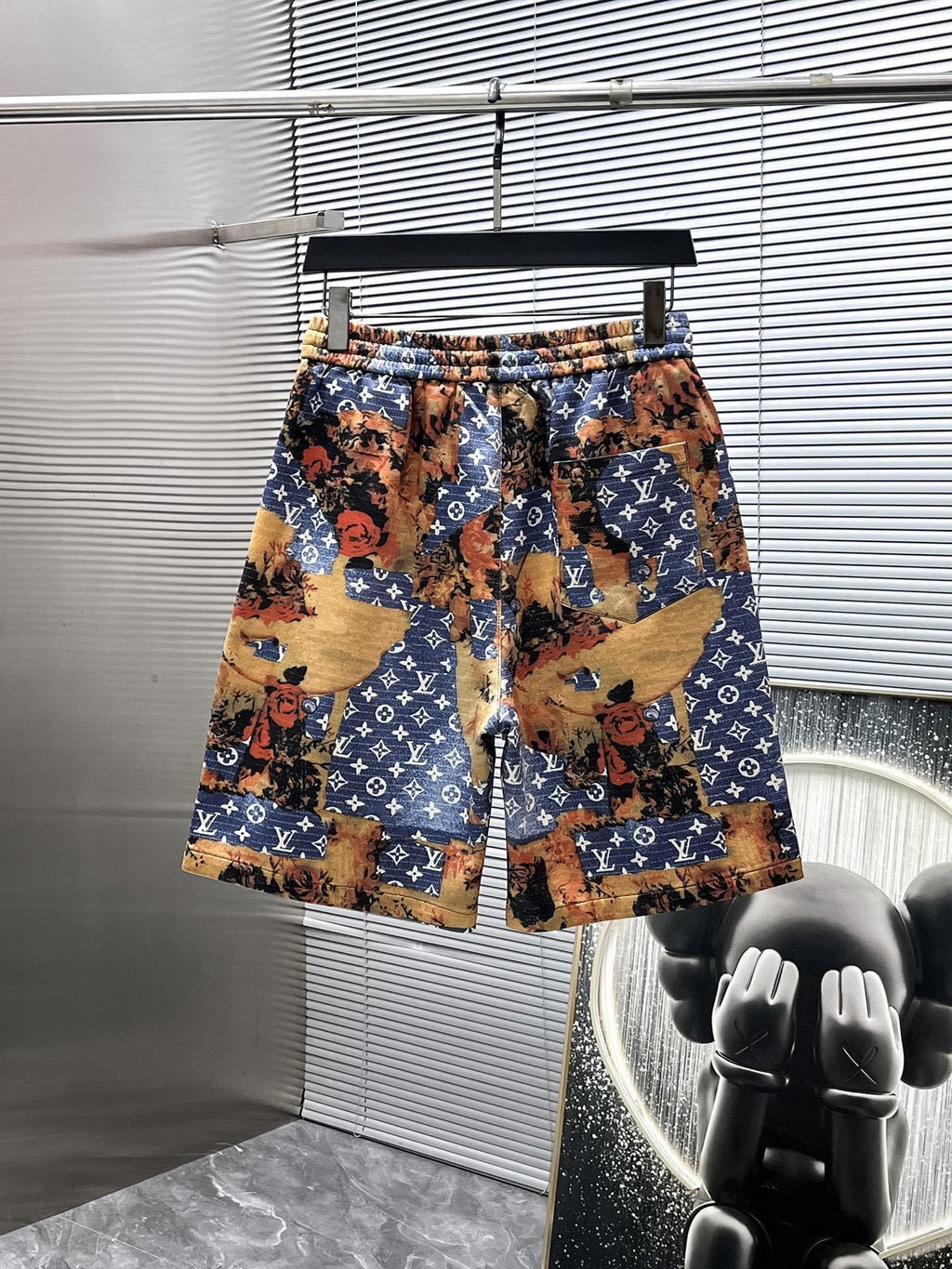 Louis Vuitton LV Monogram Tapestry Denim Short-Sleeved Shirt & Shorts Set