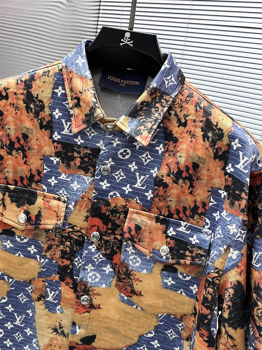 Louis Vuitton LV Monogram Tapestry Denim Short-Sleeved Shirt & Shorts Set
