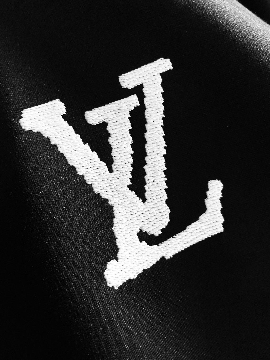 Louis Vuitton LV Technical Knit Tracksuit - Black with Blue Side Stripe Jacket and Pants Set